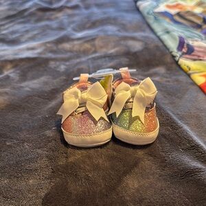 Glittery Rainbow Kids Shoes with Bow